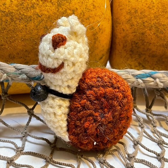 Crochet  Snail Brown & Rust Lava Bead Essential Oil Diffuser Ornament SK - Picture 1 of 5